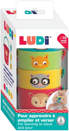 Ludi seaux de bain empilables multicolores pour bébés-2
