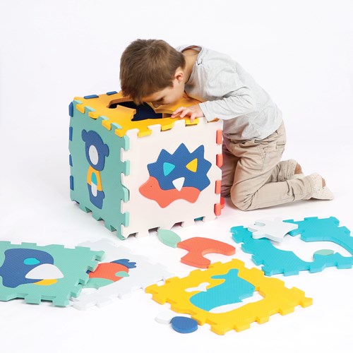 Ludi dieren speelmat foamtegels 90x90cm kleurrijk en veilig-2