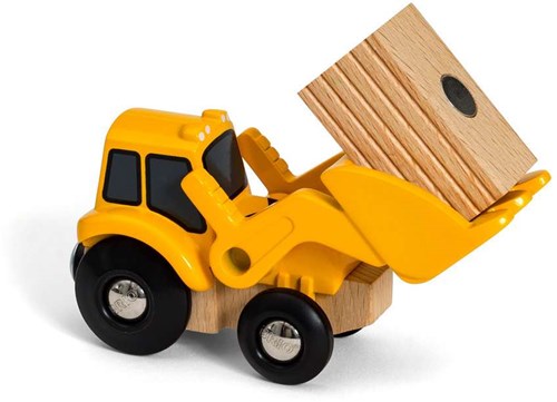 Brio frontlader speelgoedvoertuig met magnetische lading voor treinbaan-3