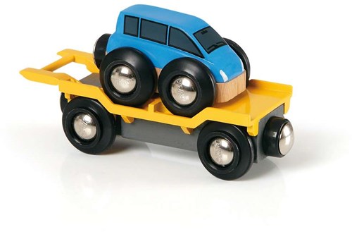 Brio Autotransporter speelgoedtrein met oprijplaat - houten trein-2