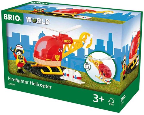Brio brandweer helikopter speelgoed - rescue helikopter 33797