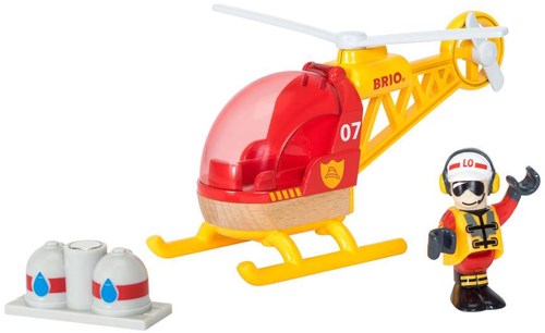 Brio brandweer helikopter speelgoed - rescue helikopter 33797-2