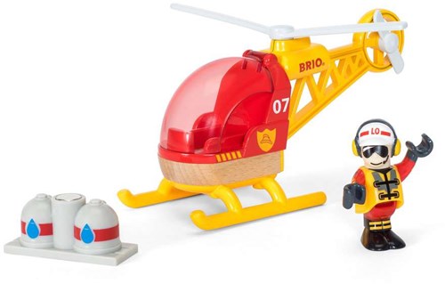 Brio brandweer helikopter speelgoed - rescue helikopter 33797-3