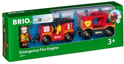 Brio Brandweer trein - speelgoed locomotief met licht en geluid - 33811