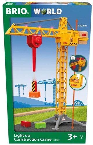 Brio bouwkraan met licht - speelgoed kraan voor treinset - 33835