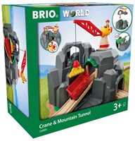 Brio Grande Mine d'Or avec Tunnel Sonore et Grue - Circuit de Train en Bois