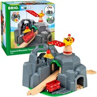 Brio Grande Mine d'Or avec Tunnel Sonore et Grue - Circuit de Train en Bois-2