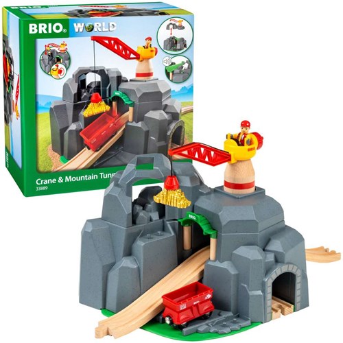 Brio Grote Goldmine Speelset met Geluidstunnel en Kraan - Houten Treinbaan-2