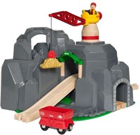 Brio Grande Mine d'Or avec Tunnel Sonore et Grue - Circuit de Train en Bois-3