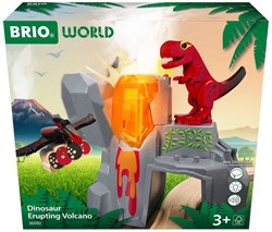 Brio Dinosaure Volcan Éruptif - Aventure Préhistorique avec Effets de Lave et Dinosaures