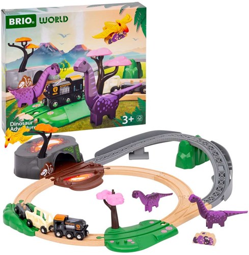 Brio speelgoed Dinosaur Adventure Set - houten treinset met dino's-2