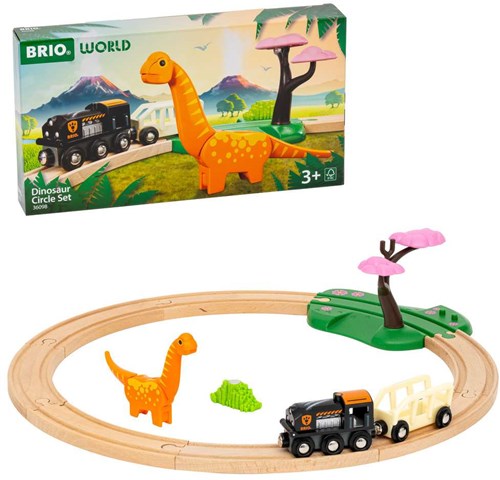 Brio Dinosaur speelgoed treinset - houten rails en dino's-2