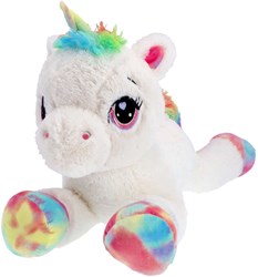 Pluchiez knuffel eenhoorn pluche wit liggend 80 cm speelgoed
