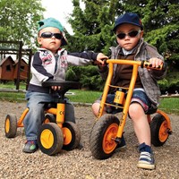 Top Trike draisienne Little Walker vélo d'équilibre bois jaune multicolore