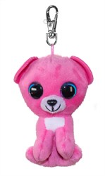 Lumo Stars pluche sleutelhanger beer Raspberry 8,5cm roze