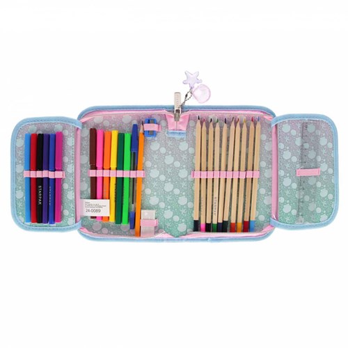 Lobbes etui schelp met accessoires - 25-delig - kleurpotloden en stiften-3