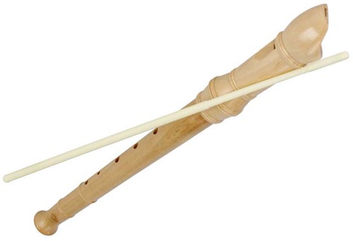 Lobbes flûte à bec en bois instrument de musique pour enfants 8 trous-3