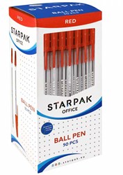 Lobbes balpen rood schrijfplezier set van 50 stuks kunststof
