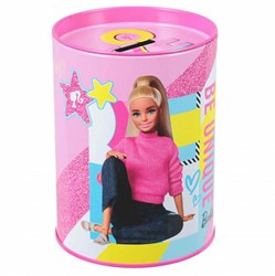 Lobbes tirelire Barbie - tirelire en métal Barbie rose pour enfants