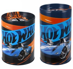 Lobbes Hot Wheels spaarpot metaal voor kinderen - kleurrijk design