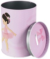 Lobbes spaarpot metaal roze Ballerina geldbox cadeau organizer-2