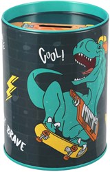 Lobbes tirelire dinosaure métal - tirelire enfant dinosaure colorée