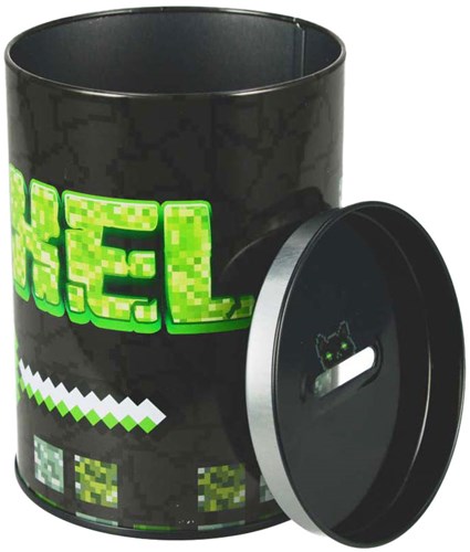 Lobbes tirelire métal design pixel Minecraft pour enfants-2