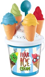 Mondo jouet seau set glaces - set de plage avec moules à sable 11 pièces