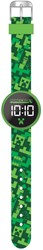 Accutime Minecraft horloge LED rond met verwisselbare batterij