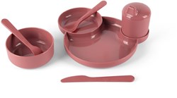 Dantoy set vaisselle enfant TINY Dinnertime rouge 7 pièces jouet durable