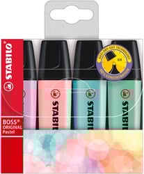 STABILO BOSS ORIGINAL marqueur 4 pièce(s) Lilas, Menthe, Rose, Turquoise Pointe biseautée