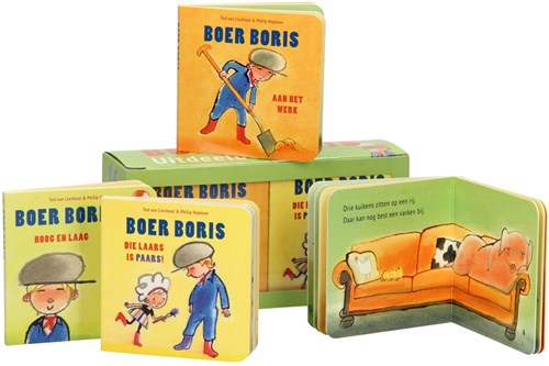 Gottmer Boer Boris kartonnen uitdeelboekjes set 4x4 voor kinderen-3