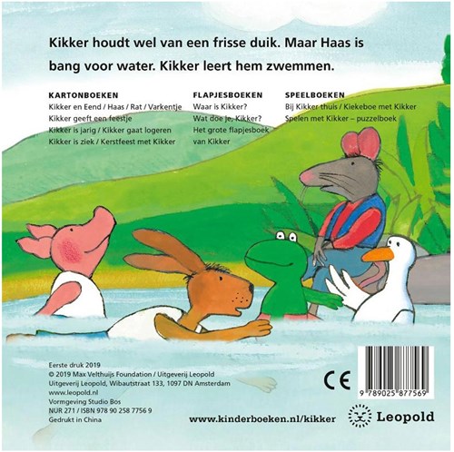 Livre pour enfants Leopold Kikker va nager livre cartonné 2+ tout-petits-2