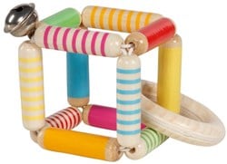 Goki bijtring kubus - Heimess touch ring elastische kubus baby speelgoed