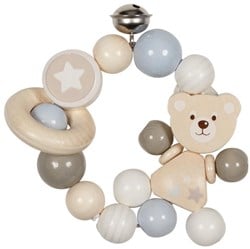 Goki bijtring houten beer - elastische touch ring baby speelgoed
