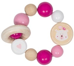 Goki bijtring - houten baby speelgoed ijsbeer multicolor