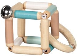 Goki bijtring - houten dobbelsteen baby speelgoed multicolor
