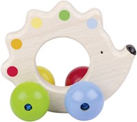 Goki anneau de dentition bois hérisson avec perles - bébé FSC bois
