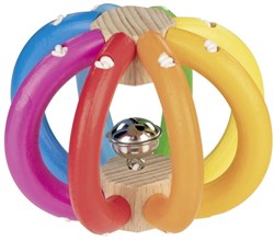 Goki bijtring - houten regenboogbal baby speelgoed