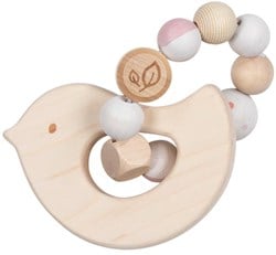 Goki anneau de dentition en bois oiseau - jouet bébé bois naturel