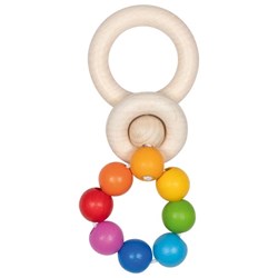 Goki bijtring - houten regenboog baby speelgoed