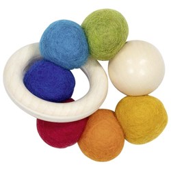 Goki bijtring - houten regenboog baby speelgoed - duurzaam