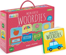 Puzzeltrein educatief speelgoed boek Mijn Eerste Woordjes 20 stukjes