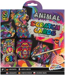 Scratch art kit créatif cartes à gratter animaux et mandalas 7 pièces papier FSC