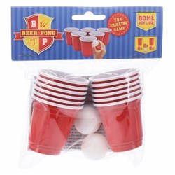 Bierpongspel set - Drankspel 14-delig met bekers en pingpongballen