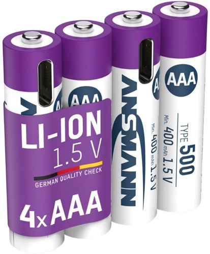 Ansmann AAA oplaadbare batterijen - USB-C - Li-Ion - 4 stuks - speelgoed-2