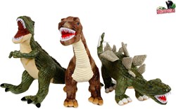 DinoWorld dinosaurus knuffel pluche speelgoed met plastic tanden 62-73cm