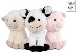 Boerderij knuffeldier pluche 30cm - Take Me Home - zacht speelgoed