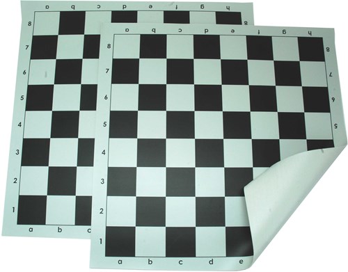 HOT Games schaakbord vinyl rolbaar 55 mm wit-zwart 51 cm bordspel