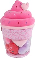 Van Manen pluche ijsje knuffel met hartjes - Fluffy Menu 36cm speelgoed-3